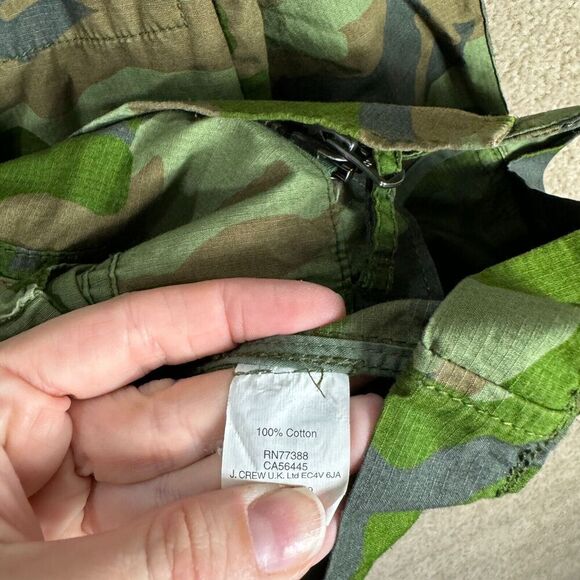 J. Crew Boyfriend Fatigue Jacket Womens Size XS Green Camo Button Full Zip Field - Picture 8 of 11